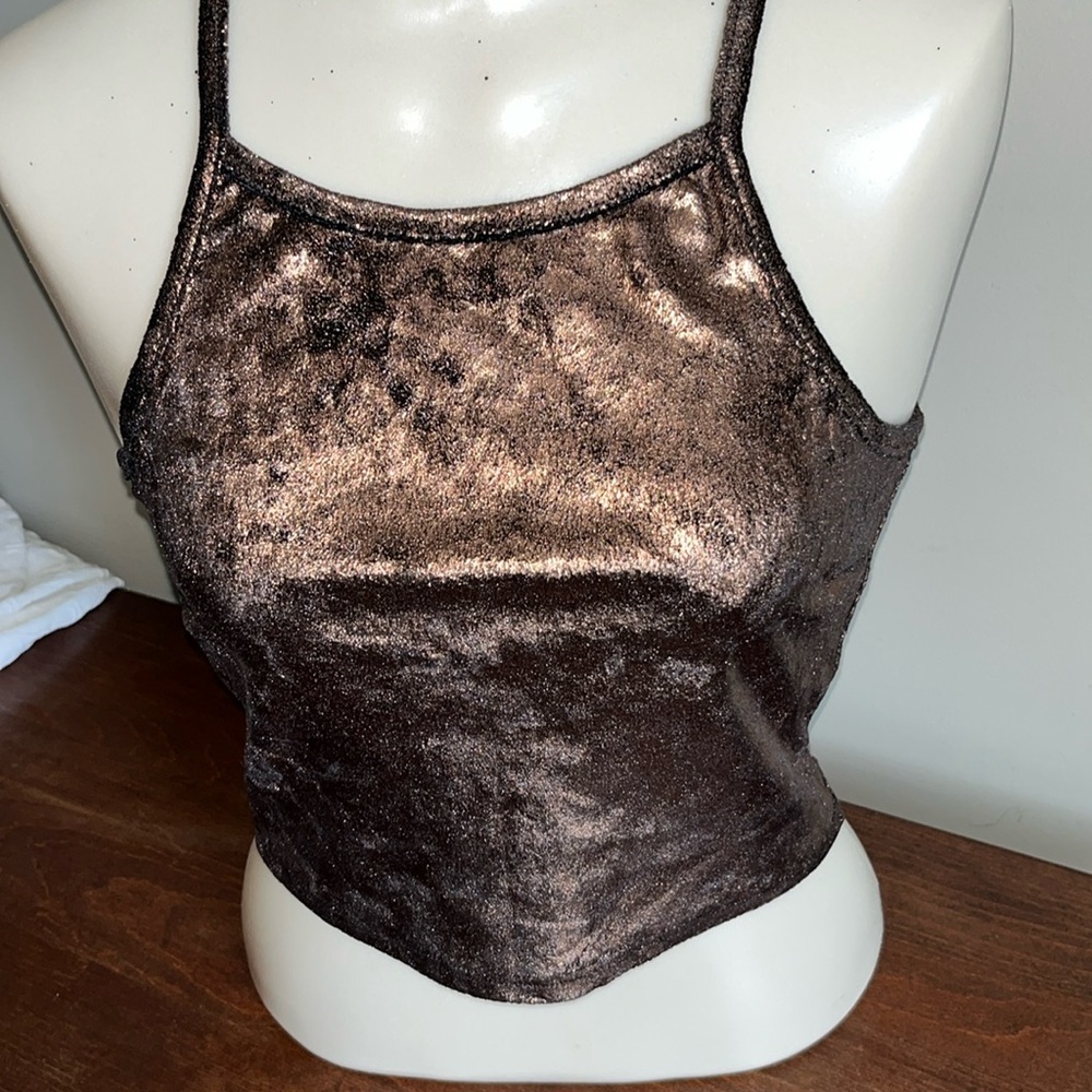 Gracie Size Small Stretch Bronze Metallic Cami Top